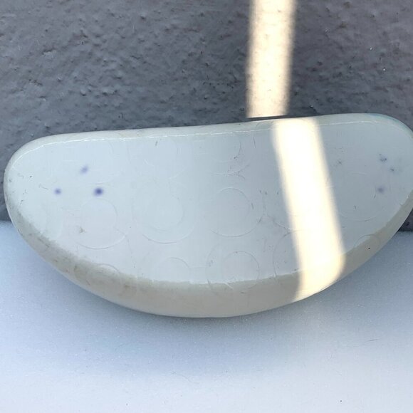 Coach White Leather Signature Logo Clamshell Eyeglass Case With Brown Interior - Picture 3 of 4